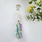 Macrame wrapped crystal keychain. Ready to ship.