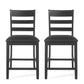 Farmhouse Upholstered Wood Counter Stools (Set of 2)