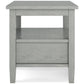 Warm Shaker Solid Wood 20-Inch Wide Transitional End Table in Fog