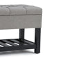 Saxon Storage Ottoman Bench - Dove