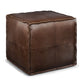 Brody Distressed Square Pouf