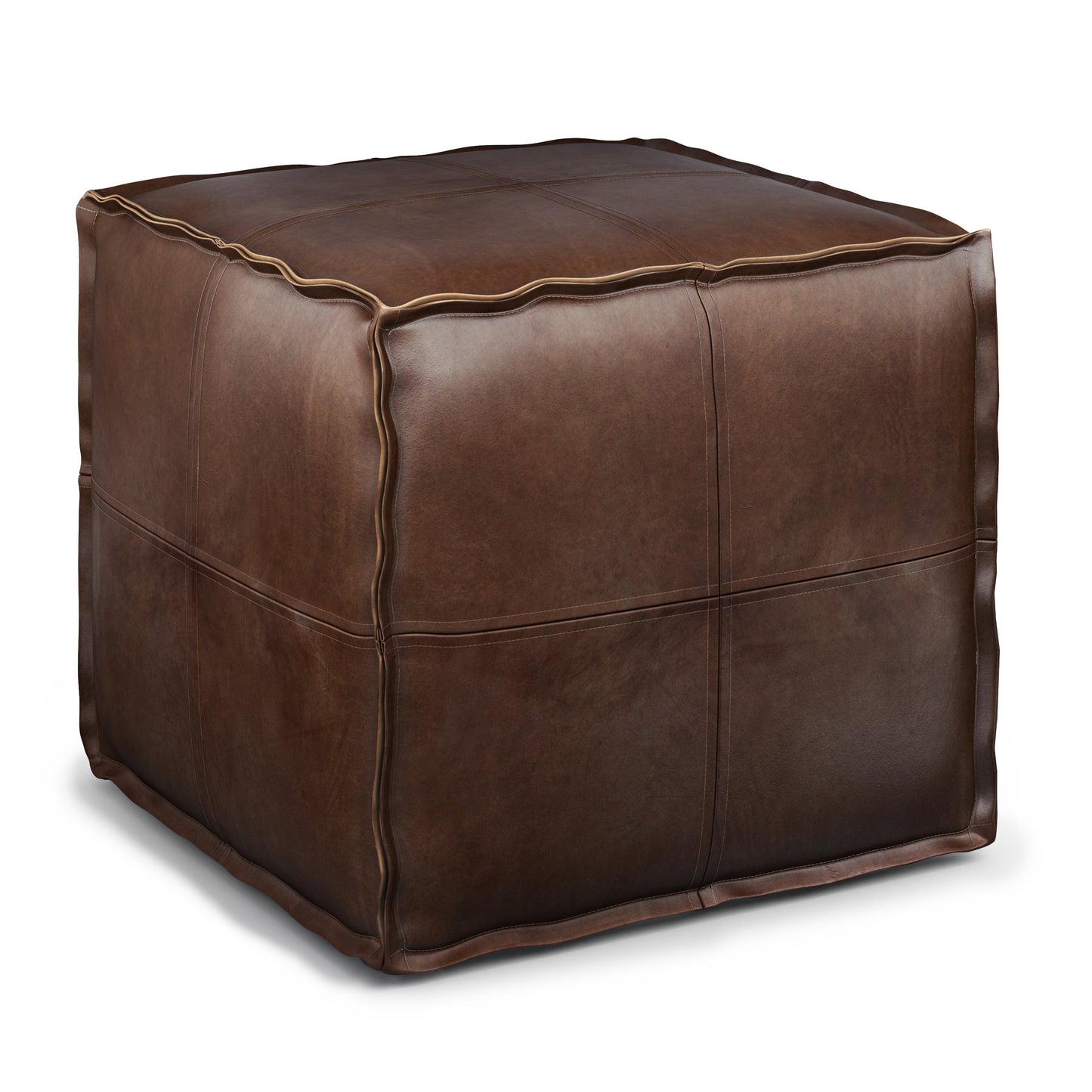 Brody Distressed Square Pouf