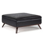 Owen 36 Inch Wide Square Coffee Table Storage Ottoman in Tanners
