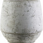 Janamuato White Geometric Cement Outdoor Planter