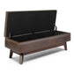 Owen 48" Wide Rectangular Storage Ottoman in Distressed Chestnut