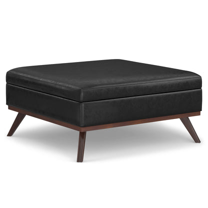 Owen 40 Inch Wide XL Square Coffee Table Storage Ottoman