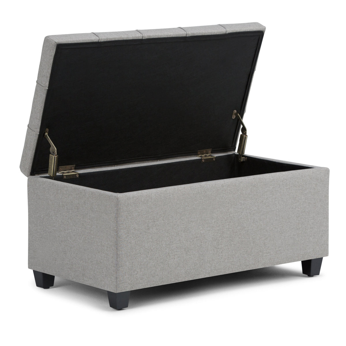 Sienna 33 Inch Wide Storage Ottoman Bench in Dove