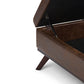 Owen 36 Inch Wide Square Coffee Table Storage Ottoman in Distressed Chestnut