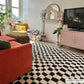 Lajos Black & White Checkered Plush Rug