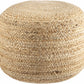 Lavertezzo Brick Red Knitted Beige Cotton Pouf