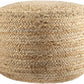 Lavertezzo Brick Red Knitted Beige Cotton Pouf