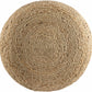 Lavertezzo Brick Red Knitted Beige Cotton Pouf