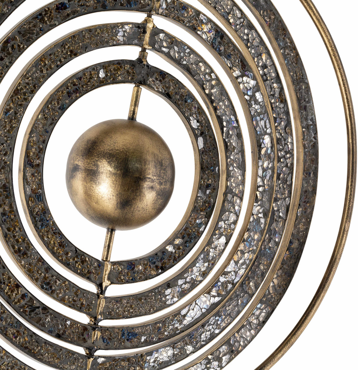 Linntown Antique Gold Circular Metal Sculpture - Clearance