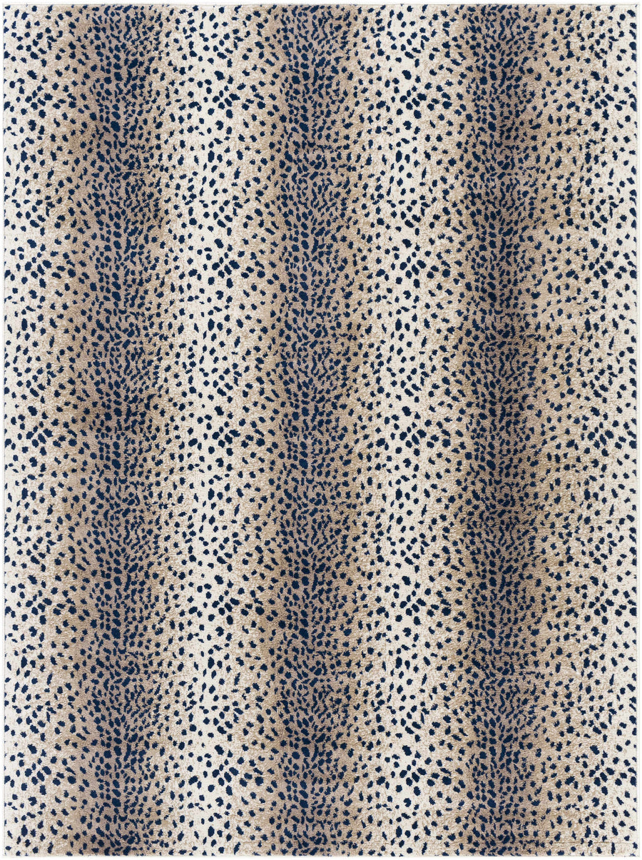 Pointblank Tan & Navy Leopard Print Area Rug