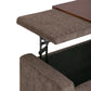 Bretton 42 Inch Wide Lift Top Storage Ottoman in Deep Umber