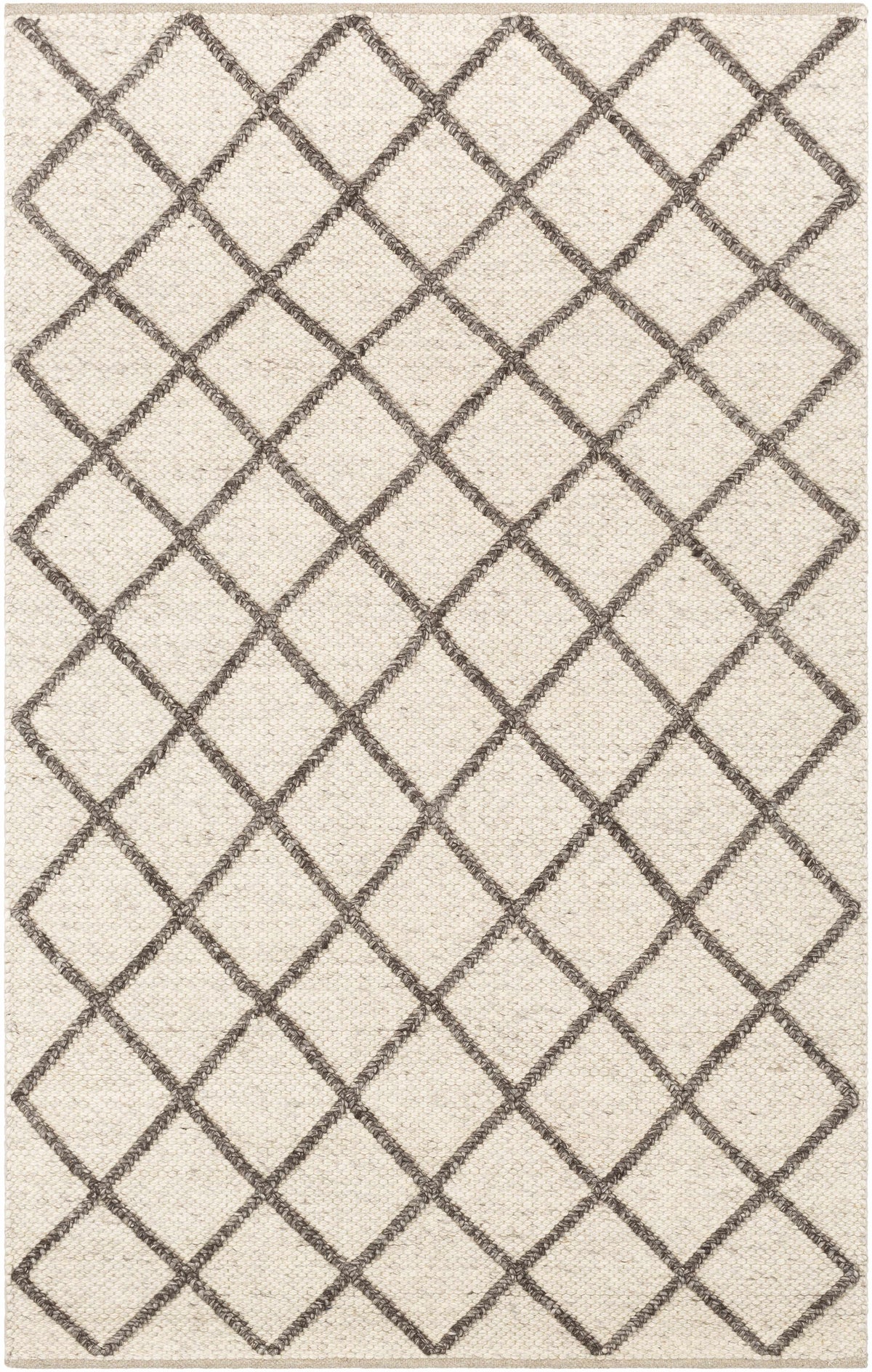 Syosset Cream/Brown Trellis Wool&Viscose Rug - Clearance
