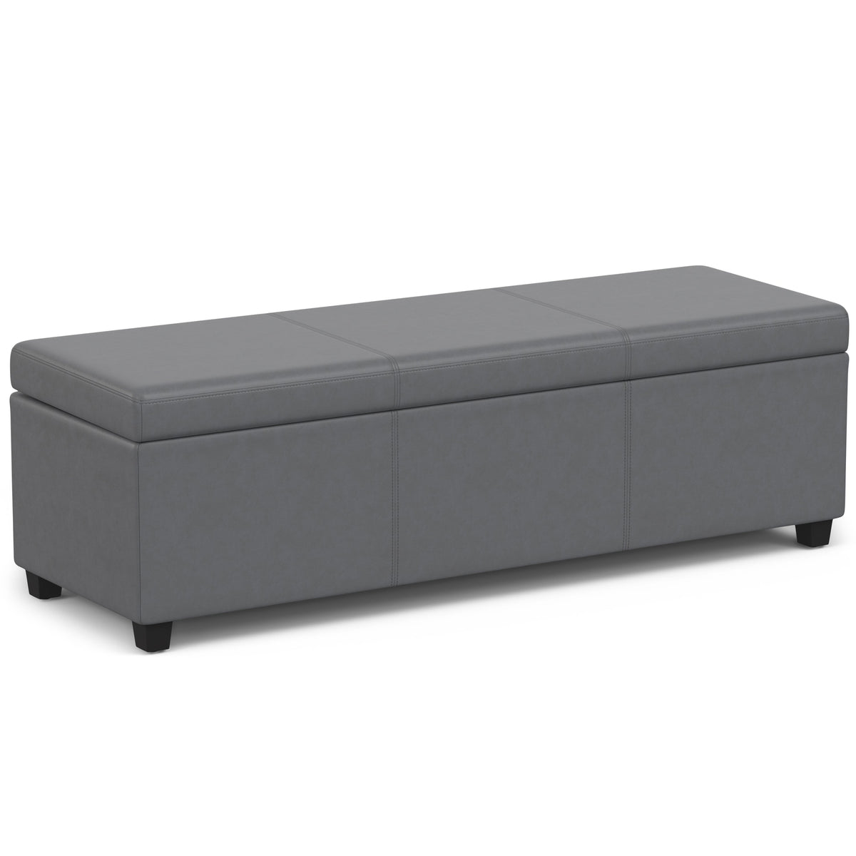 Avalon 54 Inch Wide Extra Large Storage Ottoman Bench in Stone