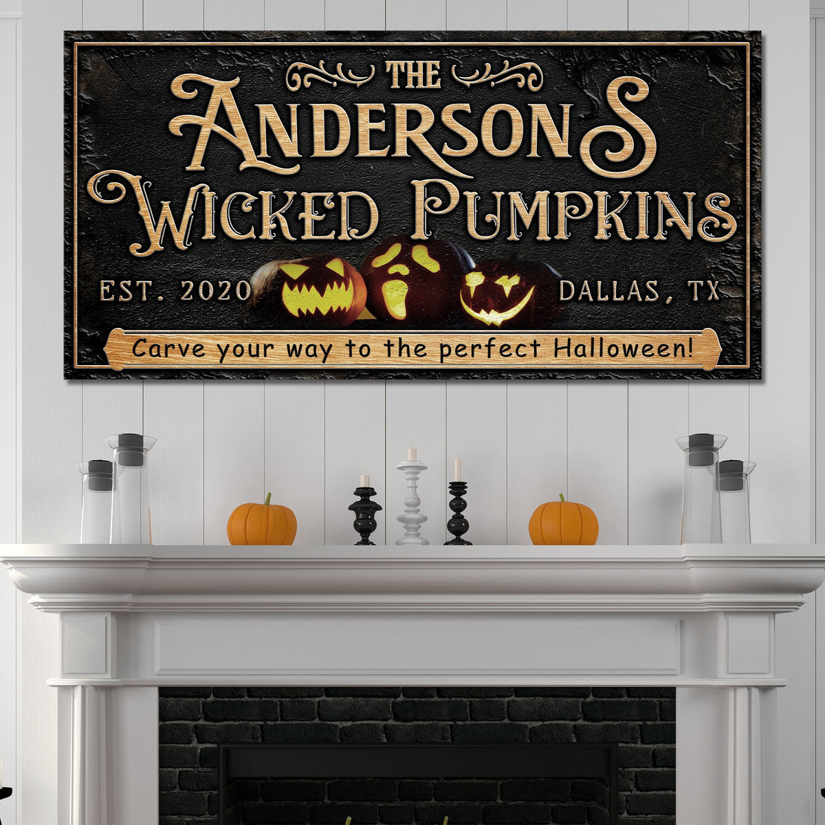 Personalized Wicked Pumpkins Halloween Sign - view 2