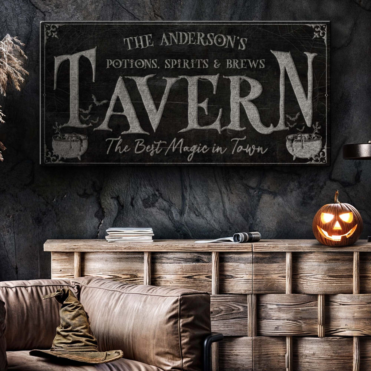 Potions, Spirits & Brews Tavern Halloween Sign - view 2