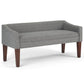 Parris 50 Inch Wide Upholstered Bench in Pebble
