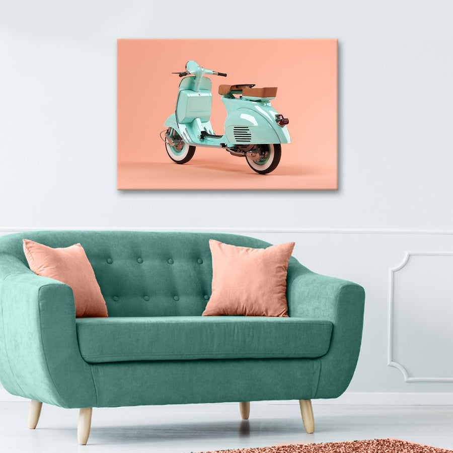 Scooter Motorcycle Rare Vespa Canvas Wall Art
