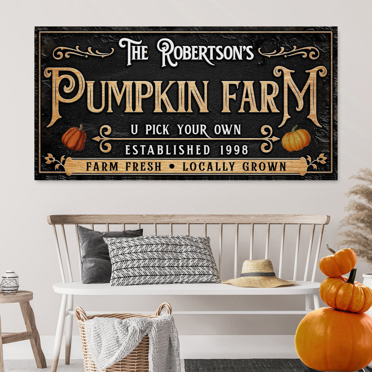 Personalized Pumpkin Farm Halloween Sign - view 3