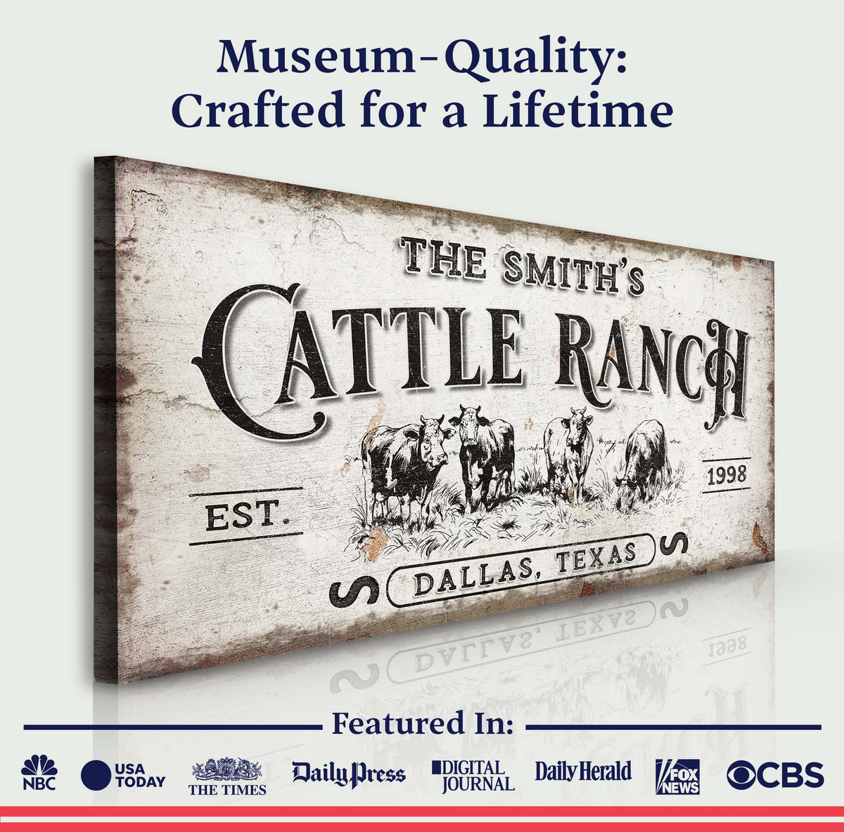 Branded Cattle Ranch Sign