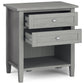 Warm Shaker Solid Wood Nightstand in Fog