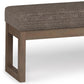 Milltown 44 Inch Wide Solid Wood Large Ottoman Bench in Mink