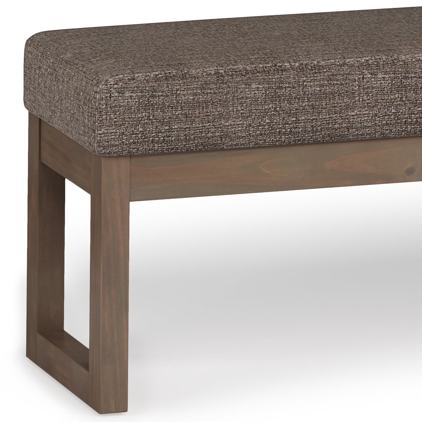Milltown 44 Inch Wide Solid Wood Large Ottoman Bench in Mink
