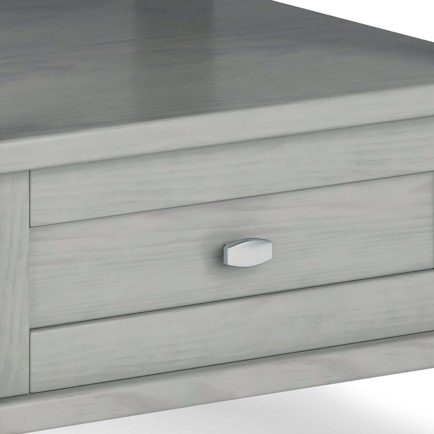 Warm Shaker Solid Wood 20-Inch Wide Transitional End Table in Fog