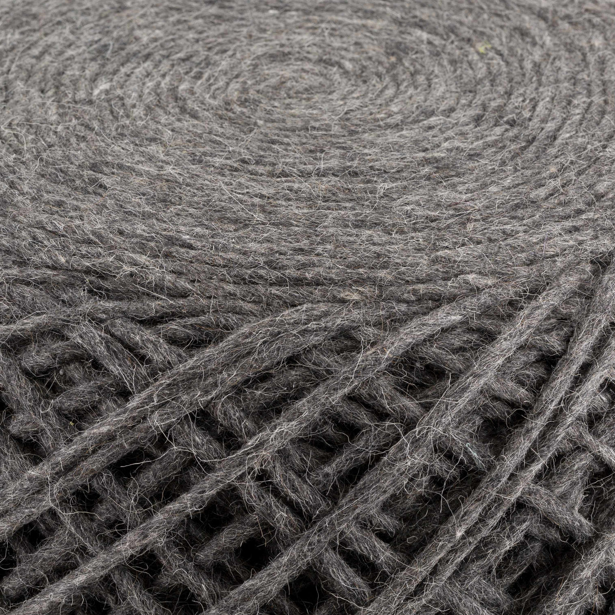 Moapa Charcoal Wool Pouf