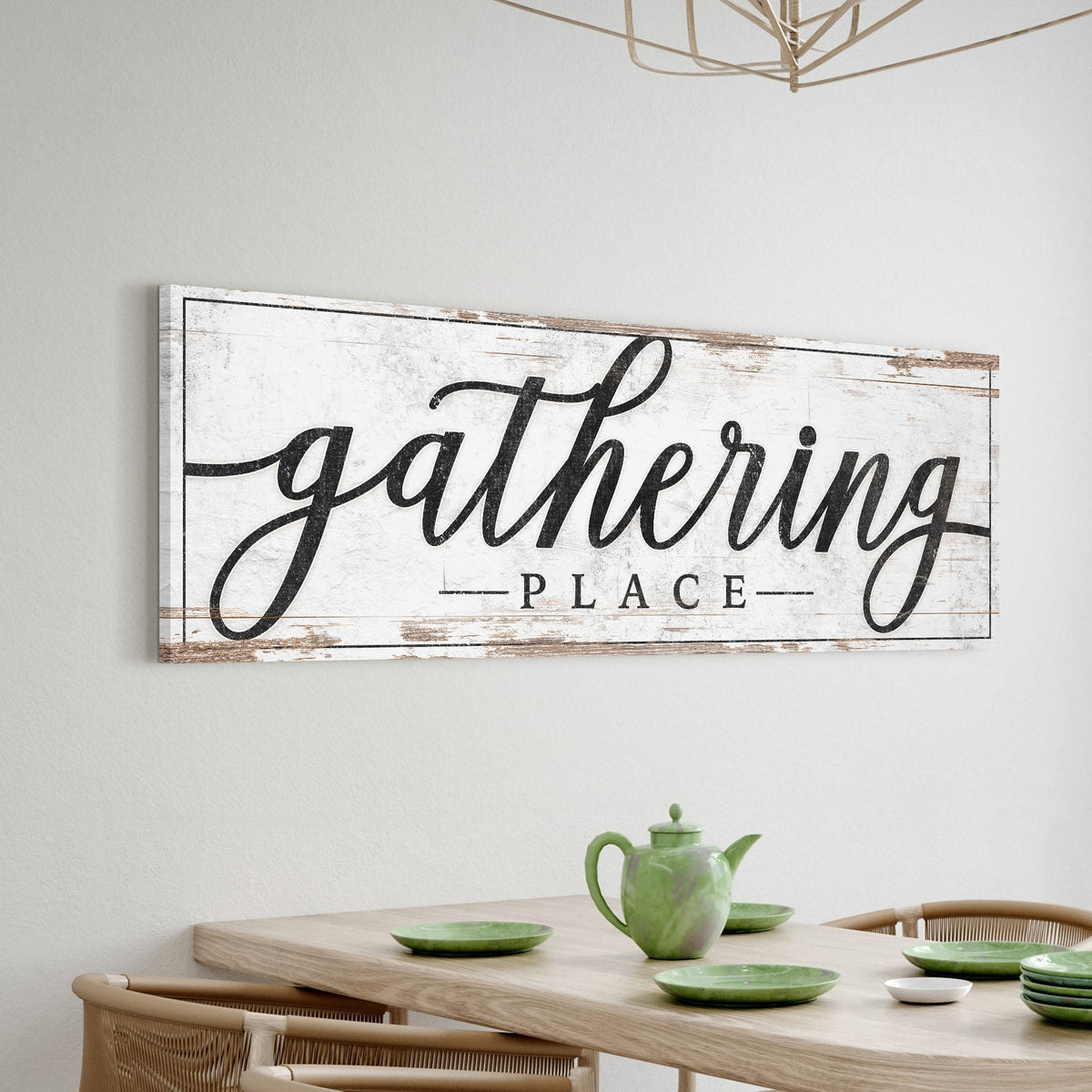 Gathering Place Kitchen Sign Decor | Dining Room Canvas Wall Art | Thanksgiving Sign Wall Art | Kitchen Wall