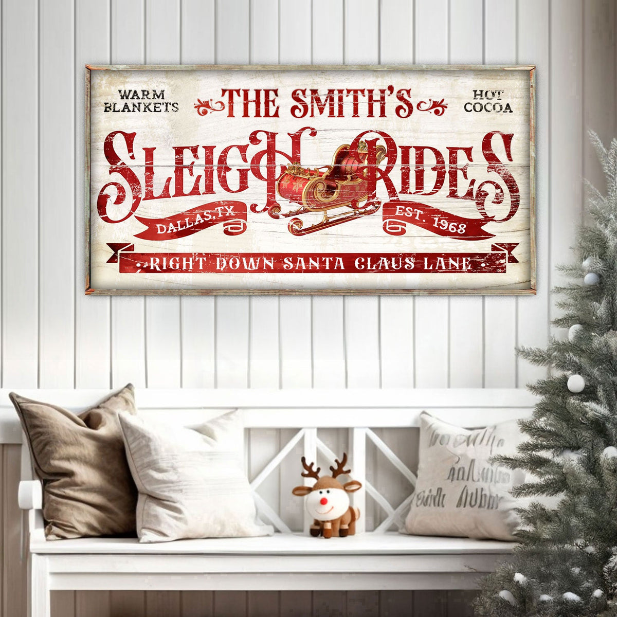 Sleigh Rides Christmas Sign III - view 2