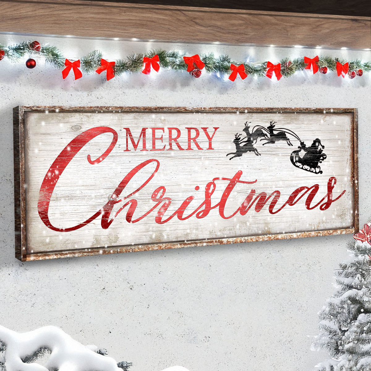 Vintage Merry Christmas Sign - view 3