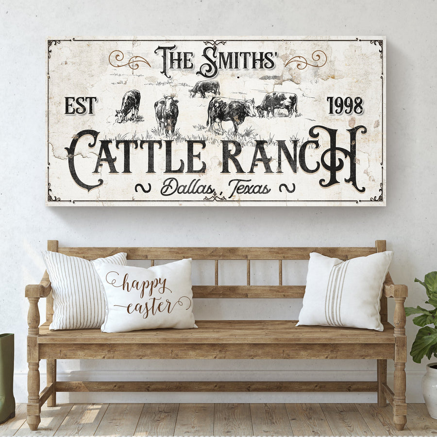 Branded Cattle Ranch Sign III