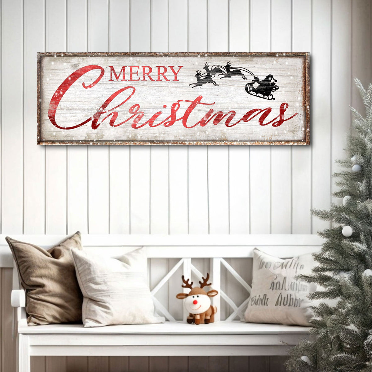 Vintage Merry Christmas Sign - view 2