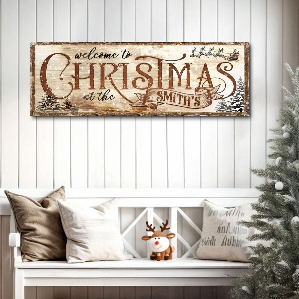 Family Welcome To Christmas Sign - view 2