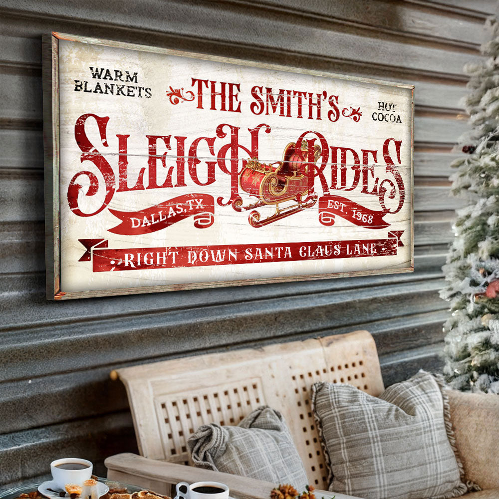 Sleigh Rides Christmas Sign III - view 3