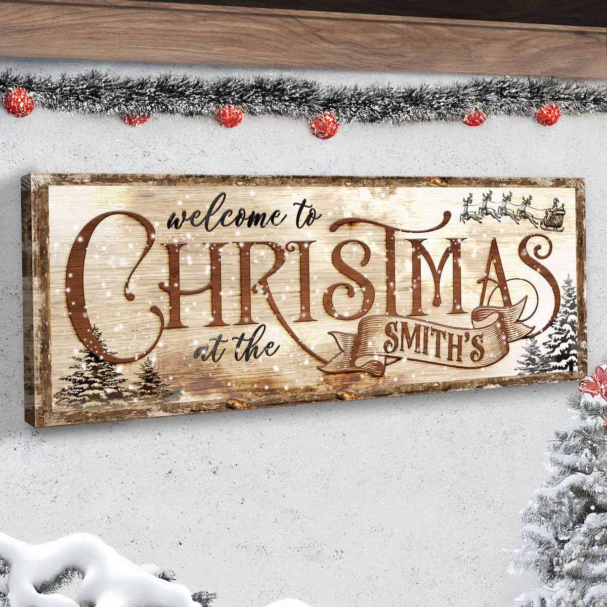 Family Welcome To Christmas Sign - view 3