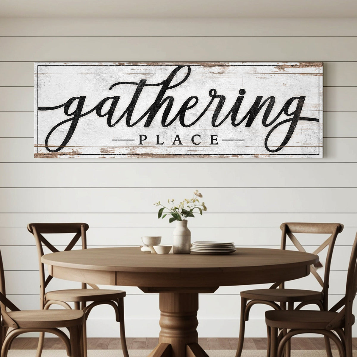 Gathering Place Kitchen Sign Decor | Dining Room Canvas Wall Art | Thanksgiving Sign Wall Art | Kitchen Wall - view 3