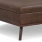 Owen 40 Inch Wide XL Square Coffee Table Storage Ottoman