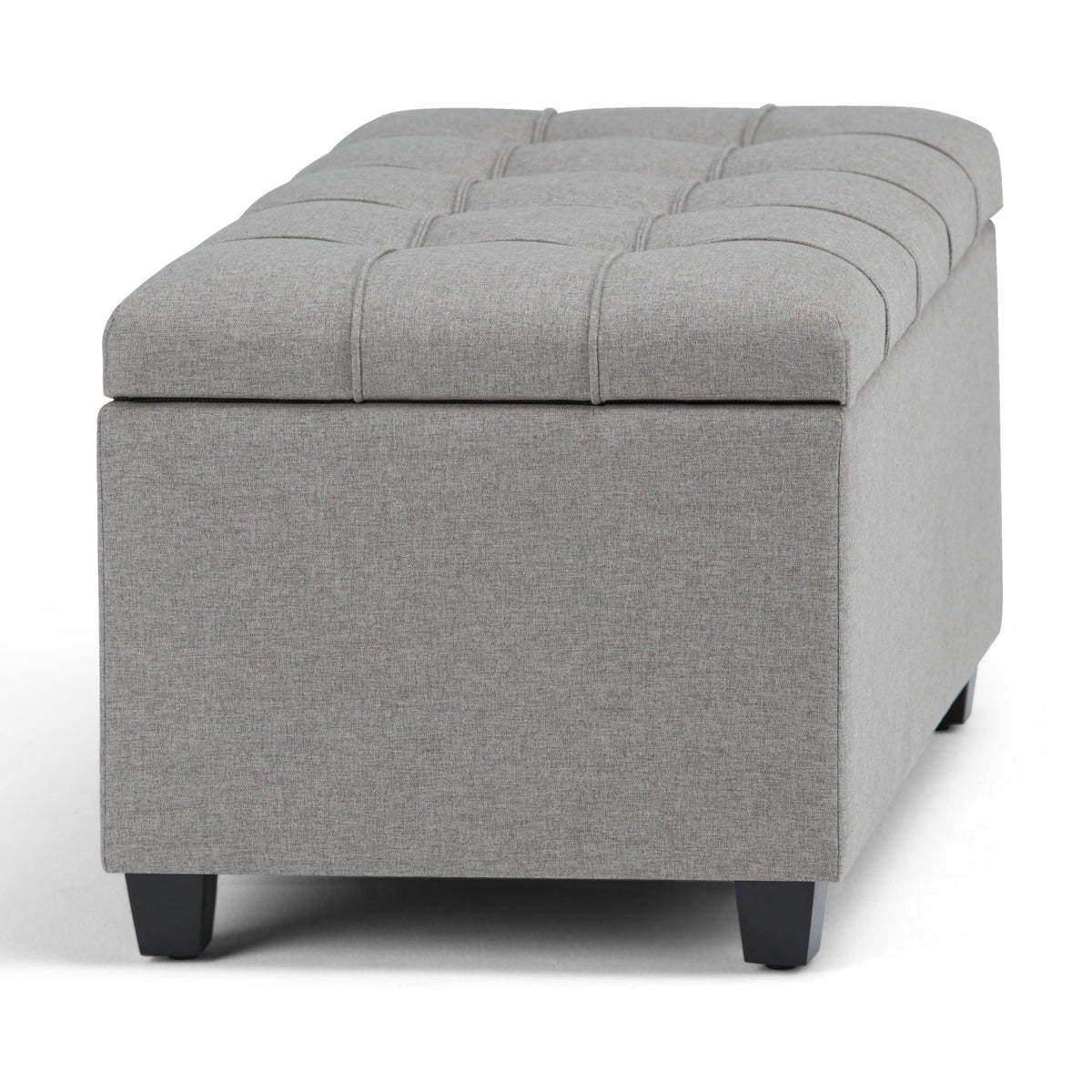 Sienna 33 Inch Wide Storage Ottoman Bench in Dove
