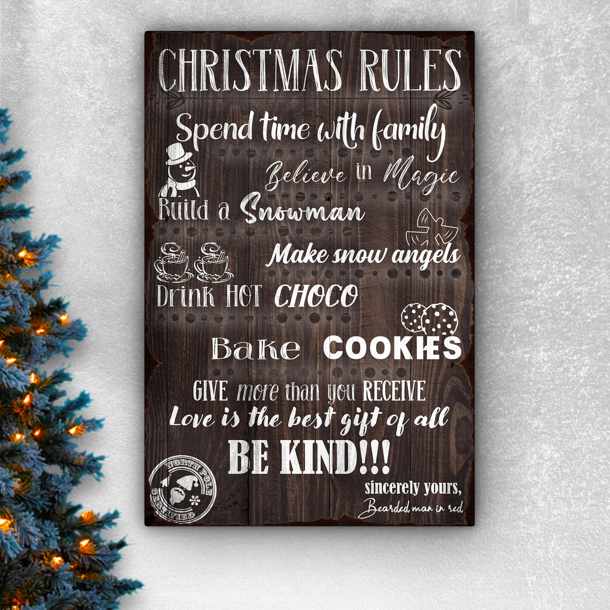 Christmas Rules Sign - view 2