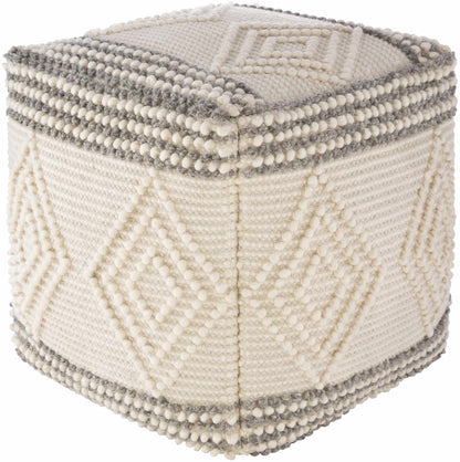 Murgon Cream W Wool Pouf