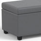 Avalon 54 Inch Wide Extra Large Storage Ottoman Bench in Stone