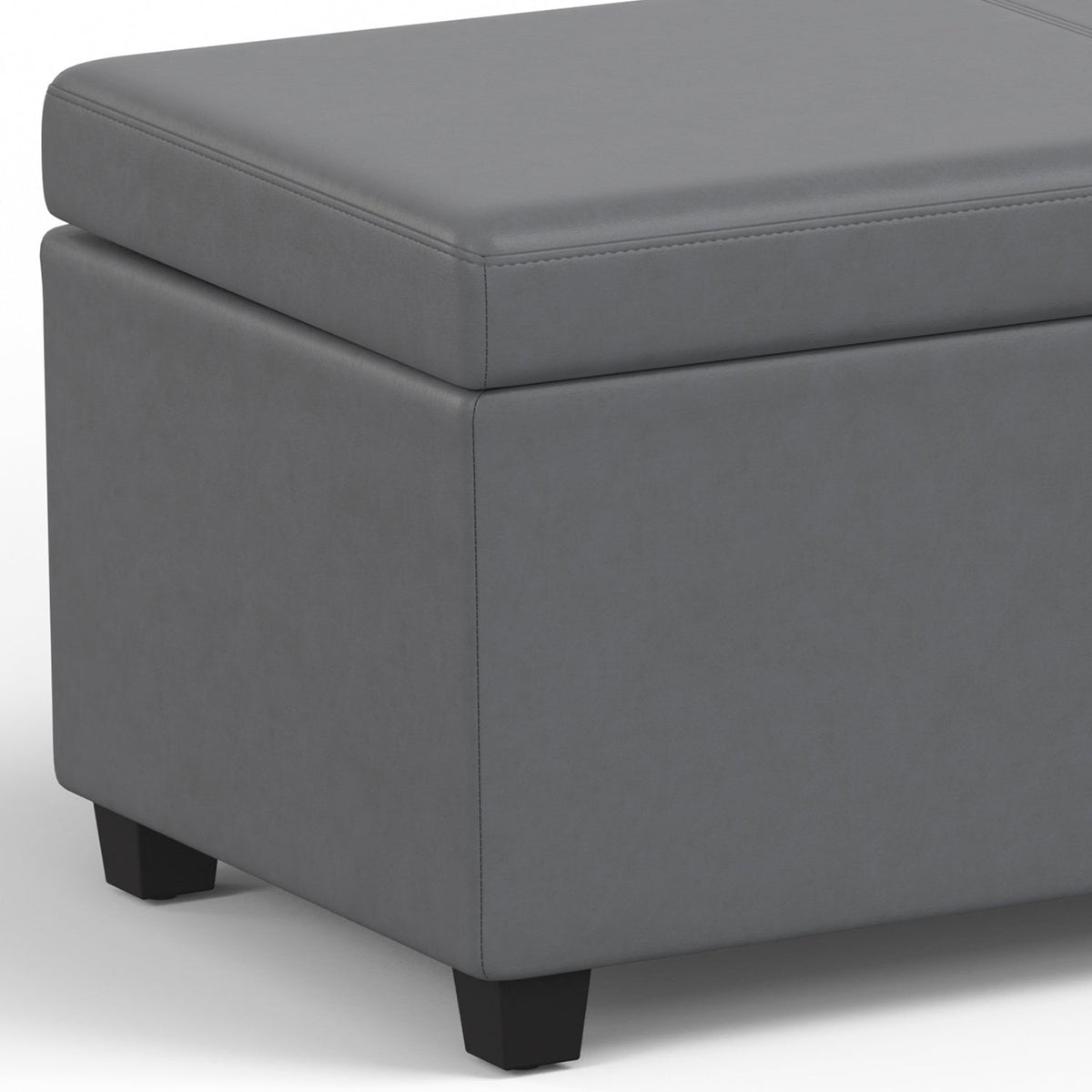 Avalon 54 Inch Wide Extra Large Storage Ottoman Bench in Stone