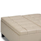 Harrison 36 Inch Wide Coffee Table Storage Ottoman in Satin