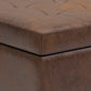 Shay 34 Inch Wide Mid-Century Small Coffee Table Storage Ottoman in Distressed Chestnut