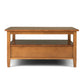 Warm Shaker 36 Inch Wide Solid Wood Square Coffee Table in Light Golden